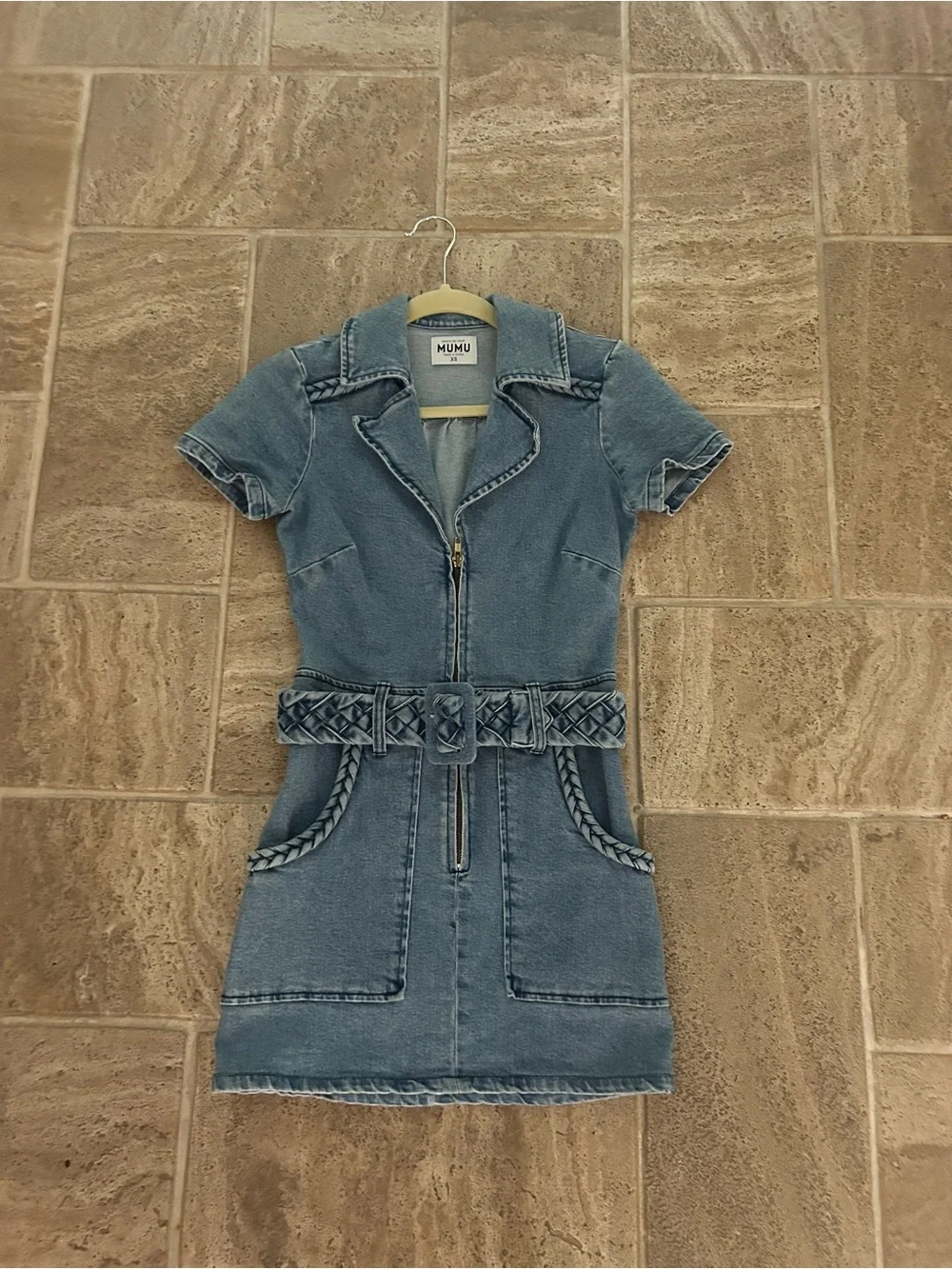 Show Me Your Mumu Light Blue Denim mini dress - Picture 1 of 4
